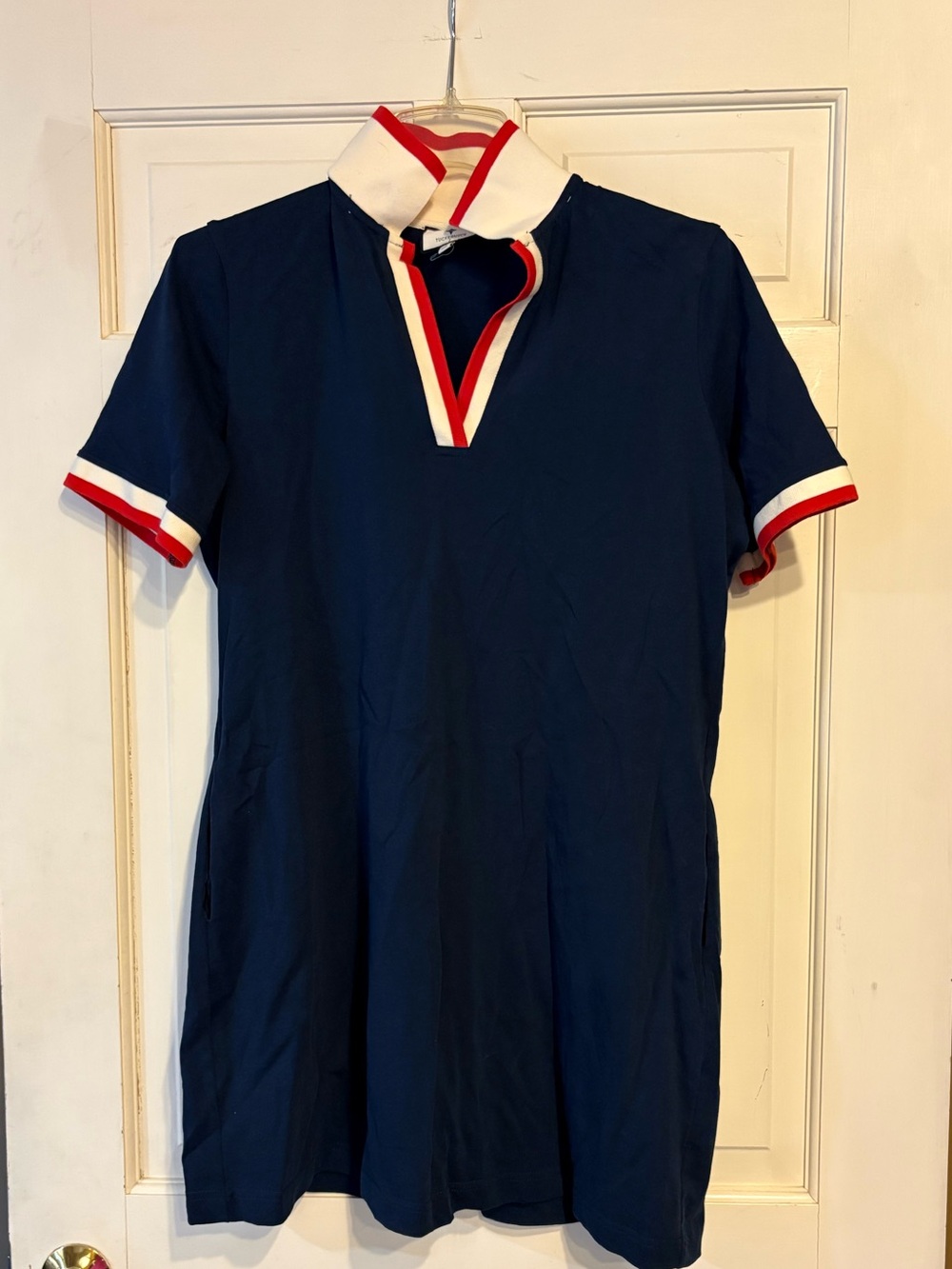 Tuckernuck Navy Polo Dress with Red and White Trim